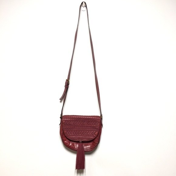 Fossil Emi Saddle Crossbody Leather Bag in Maroon - Picture 5 of 16